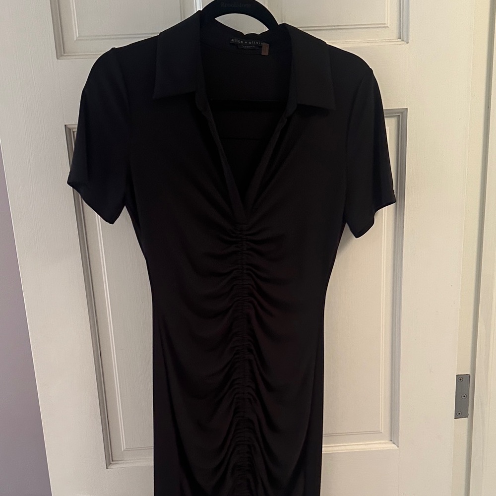 Alice + Olivia Black Collared Dress